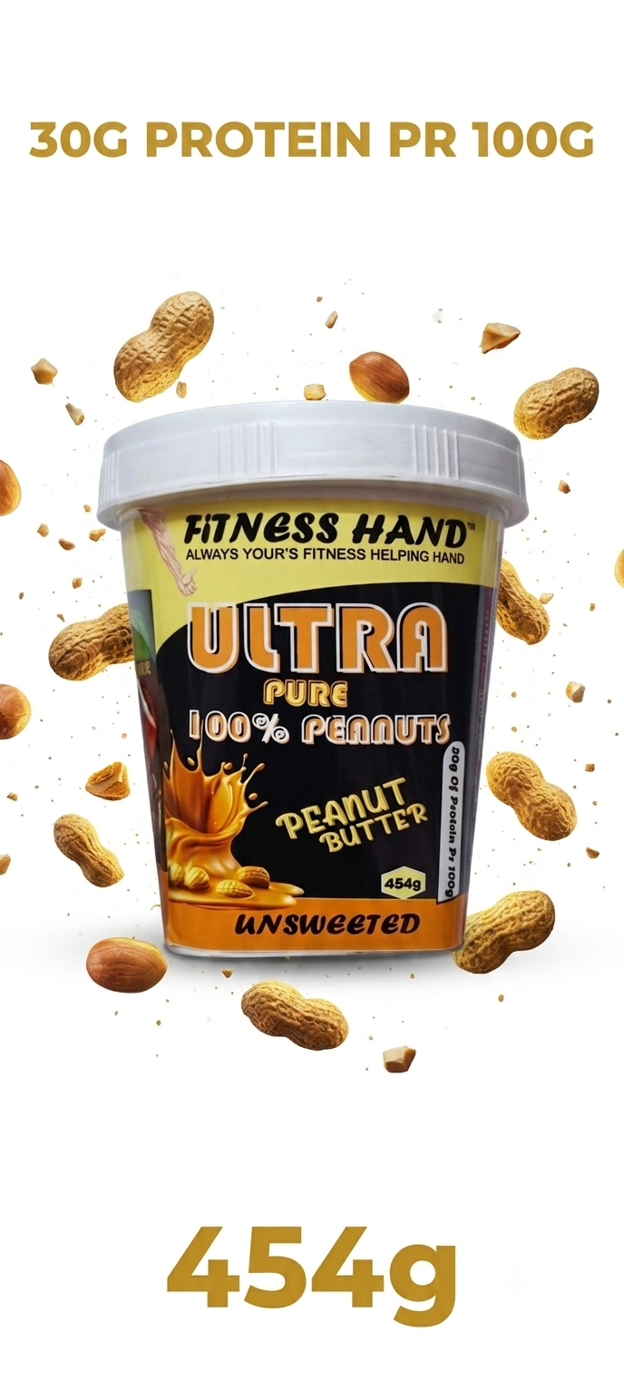 FITNESS HAND ULTRA PURE (100% 🥜 PEANUTS) UNSWEETED PEANUT BUTTER