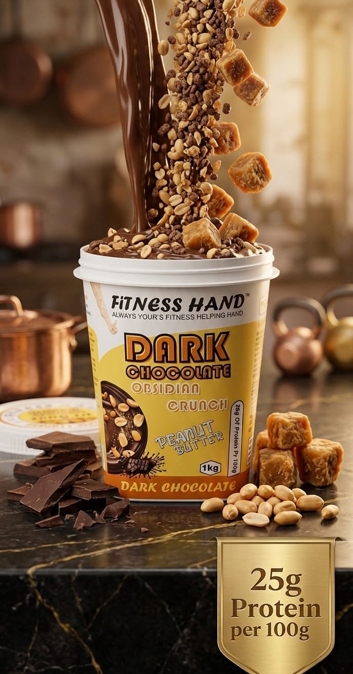 FITNESS HAND DARK CHOCOLATE ( OBSIDIAN CRUNCH ) PEANUT BUTTER