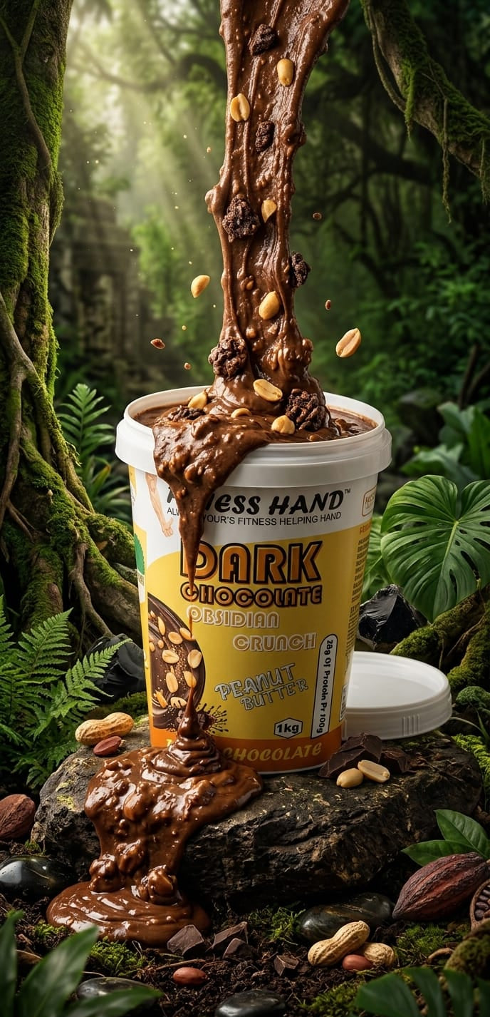 FITNESS HAND DARK CHOCOLATE ( OBSIDIAN CRUNCH ) PEANUT BUTTER