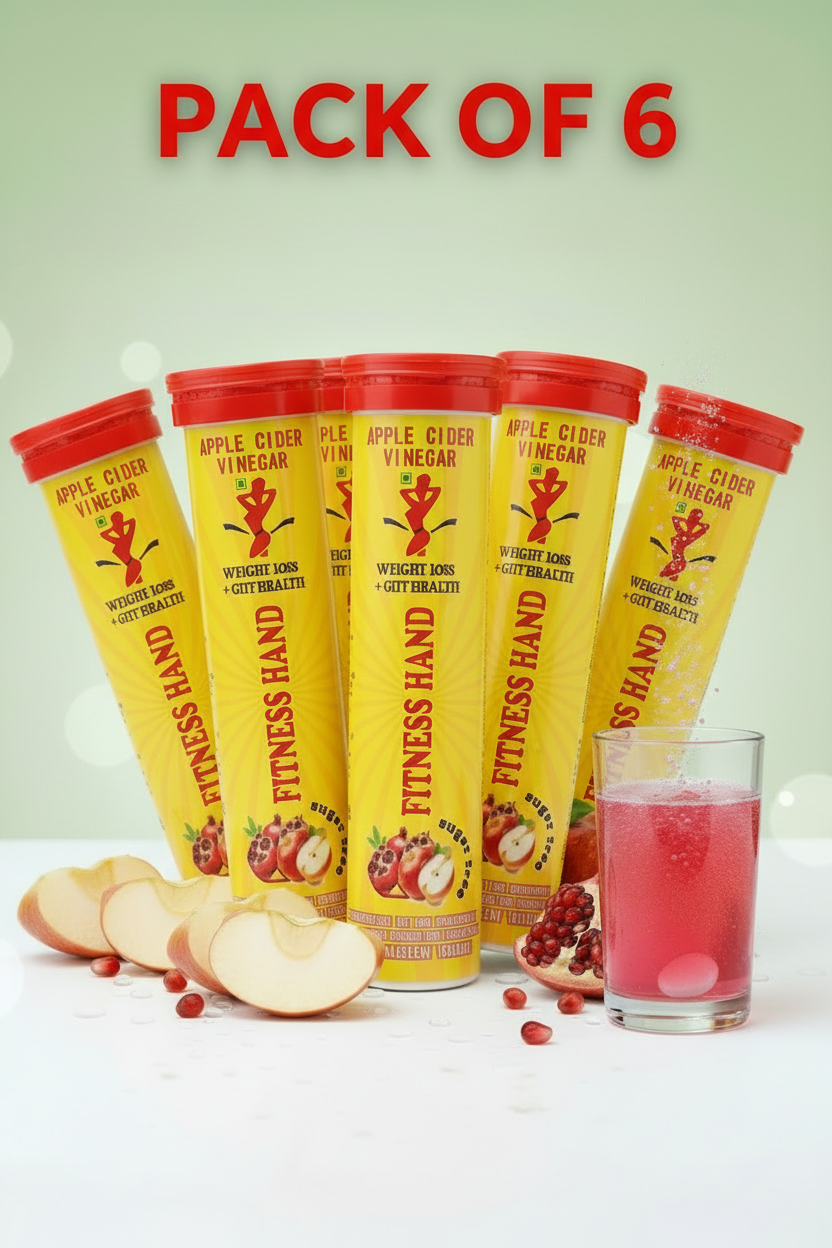 FITNESS HAND APPLE CIDER VINEGAR EFFERVESCENT TABLETS (15 TABLETS) TUBE