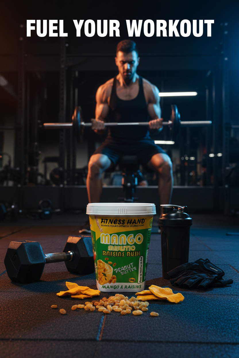 FITNESS HAND MANGO MAJESTIC (RAISIN RUSH) PEANUT BUTTER