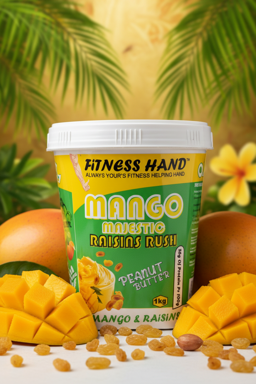 FITNESS HAND MANGO MAJESTIC (RAISIN RUSH) PEANUT BUTTER