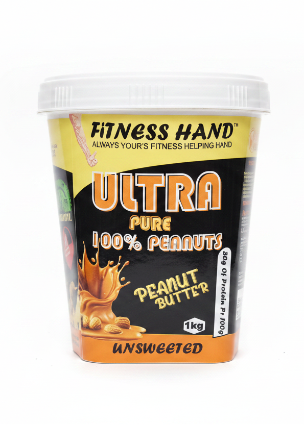 FITNESS HAND ULTRA PURE (100% 🥜 PEANUTS) UNSWEETED PEANUT BUTTER
