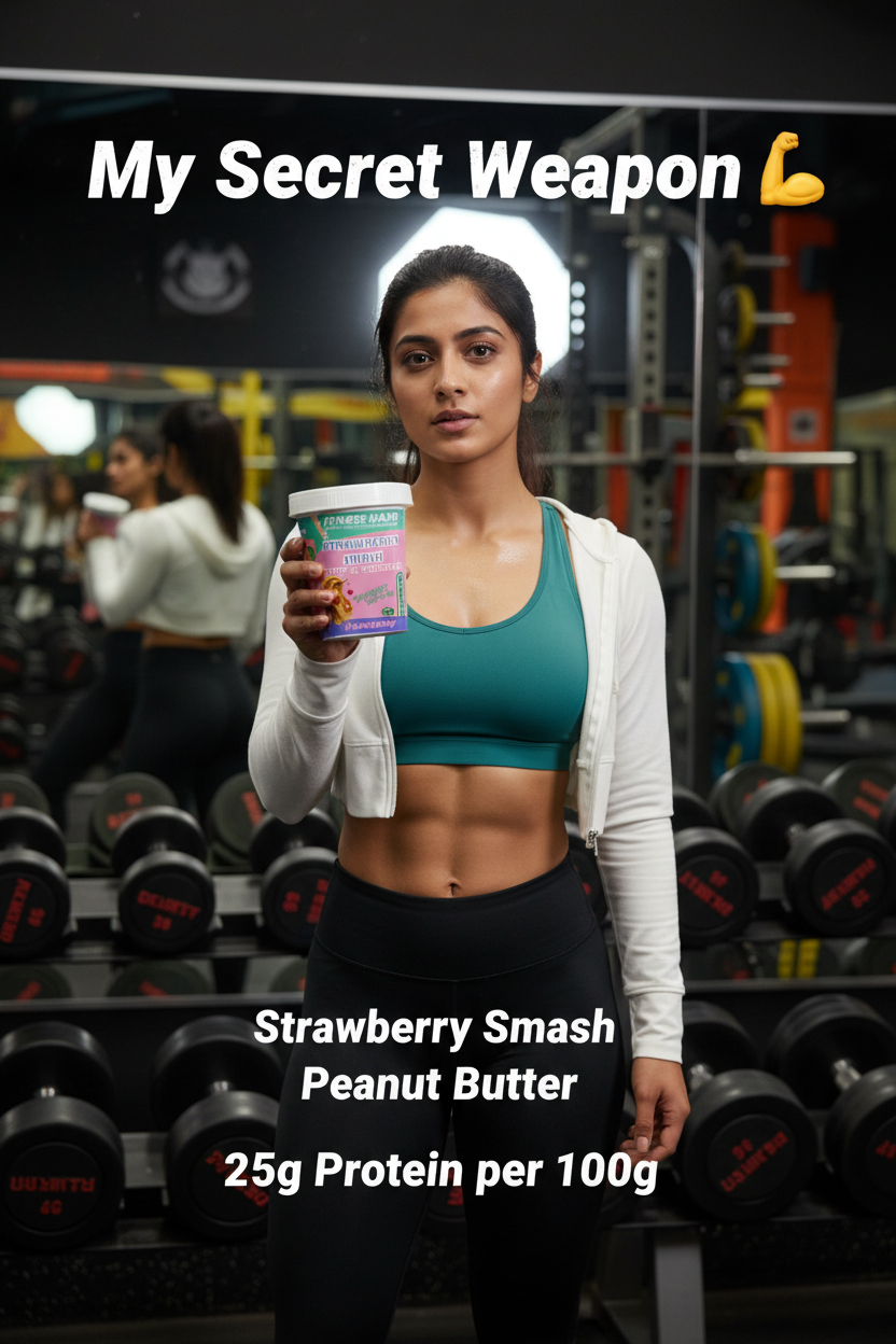 FITNESS HAND STRAWBERRY SMASH (CRISPS & CRANBERRIES) PEANUT BUTTER