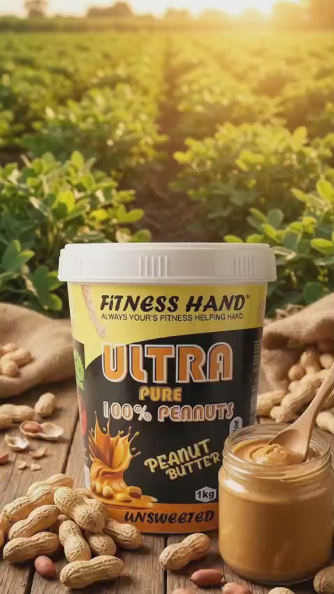 FITNESS HAND ULTRA PURE (100% 🥜 PEANUTS) UNSWEETED PEANUT BUTTER