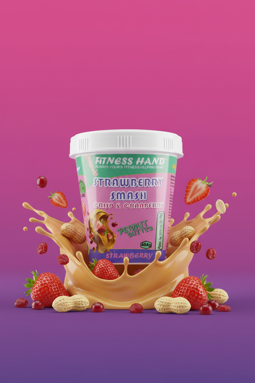 FITNESS HAND STRAWBERRY SMASH (CRISPS & CRANBERRIES) PEANUT BUTTER