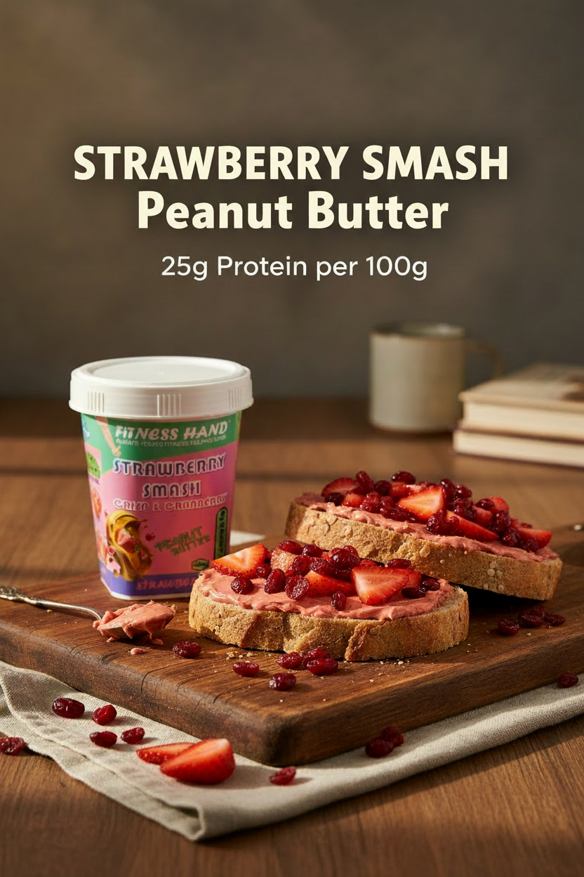 FITNESS HAND STRAWBERRY SMASH (CRISPS & CRANBERRIES) PEANUT BUTTER